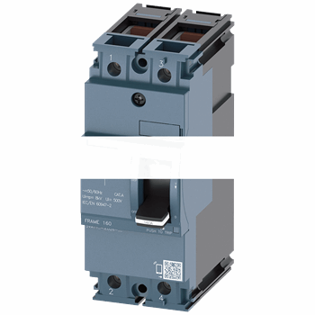 CIRCUIT BREAKER 3VA1 IEC FRAME 160 BREAKING CAPACITY CLASS S ICU=36KA @ 415 V 2-POLE, LINE PROTECTION TM210, FTFM, IN=100A O