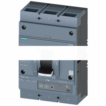 CIRCUIT BREAKER 3VA2 IEC FRAME 1000 BREAKING CAPACITY CLASS C ICU=110KA @ 415 V 3-POLE, LINE PROTECTION ETU320, LI, IN=800A