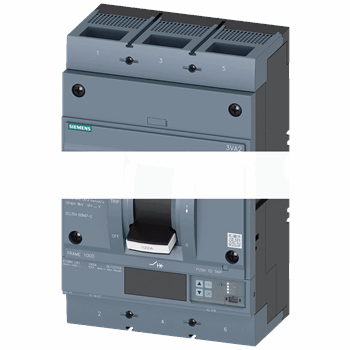 CIRCUIT BREAKER 3VA2 IEC FRAME 1000 BREAKING CAPACITY CLASS C ICU=110KA @ 415 V 3-POLE, LINE PROTECTION ETU860, LSIG, IN=800