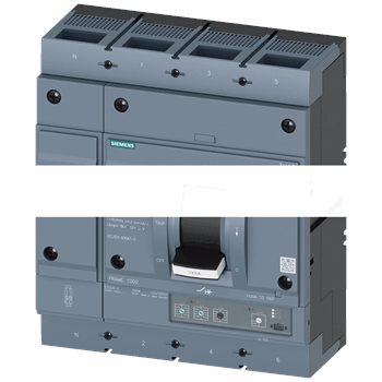 CIRCUIT BREAKER 3VA2 IEC FRAME 1000 BREAKING CAPACITY CLASS C ICU=110KA @ 415 V 4-POLE, LINE PROTECTION ETU320, LI, IN=800A