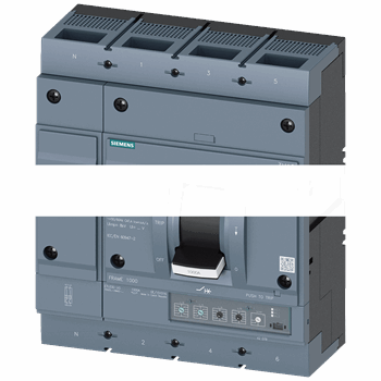 CIRCUIT BREAKER 3VA2 IEC FRAME 1000 BREAKING CAPACITY CLASS C ICU=110KA @ 415 V 4-POLE, LINE PROTECTION ETU330, LIG, IN=1000