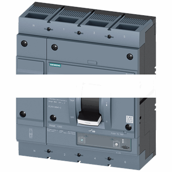 CIRCUIT BREAKER 3VA2 IEC FRAME 1000 BREAKING CAPACITY CLASS C ICU=110KA @ 415 V 4-POLE, LINE PROTECTION ETU340, ELISA LI, IN