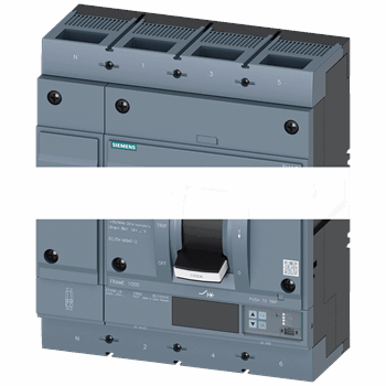 CIRCUIT BREAKER 3VA2 IEC FRAME 1000 BREAKING CAPACITY CLASS C ICU=110KA @ 415 V 4-POLE, LINE PROTECTION ETU550, LSI, IN=800A