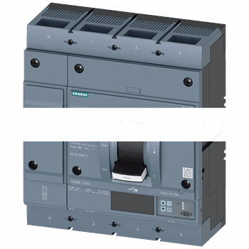 CIRCUIT BREAKER 3VA2 IEC FRAME 1000 BREAKING CAPACITY CLASS C ICU=110KA @ 415 V 4-POLE, LINE PROTECTION ETU860, LSIG, IN=800