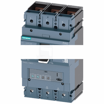 CIRCUIT BREAKER 3VA2 IEC FRAME 400 BREAKING CAPACITY CLASS C ICU=110KA @ 415 V 3-POLE, LINE PROTECTION ETU330, LIG, IN=400A