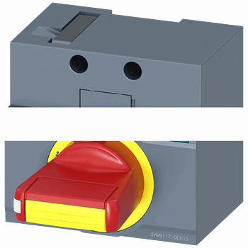 FRONT MOUNTED ROTARY OPERATOR EMERGENCY-OFF IEC IP30/40 ACCESSORY FOR 3VM 160