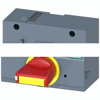 FRONT MOUNTED ROTARY OPERATOR EMERGENCY-OFF WITH DOOR INTERLOCKING IEC IP30/40 ACCESSORY FOR 3VM 250