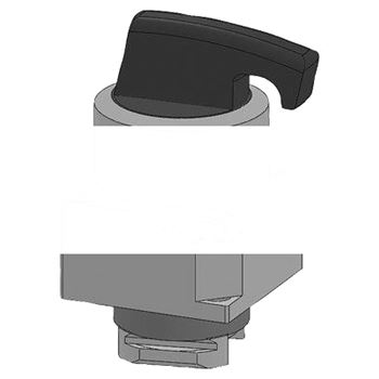 ИСП. МЕХАНИЗМ ПЕРЕКЛЮЧАТЕЛЬ КРУГЛЫЙ ДЛИННАЯ РУЧКА I-0-II, С ФИКСАЦИЕЙ, ТИП МЕТАЛЛ, БЕЗ ПОДСВЕТКИ ЧЕРНЫЙ С ДЕРЖАТЕЛЕМ