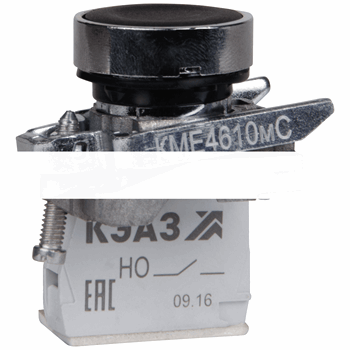 Кнопка КМЕ4610мС-черный-1но+0нз-цилиндр-IP65-КЭАЗ