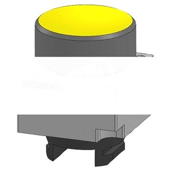 Кнопка плоская с фиксацией желтая металлическая