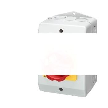 MASTER/EMER. STOP SWITCH 3-ПОЛЮСА IU=63 P/AC-23A W. 400V=22KW SWITCH IN ISO HOUSING RED. MECHANISM RED-YELLOW PE TERMINAL MO