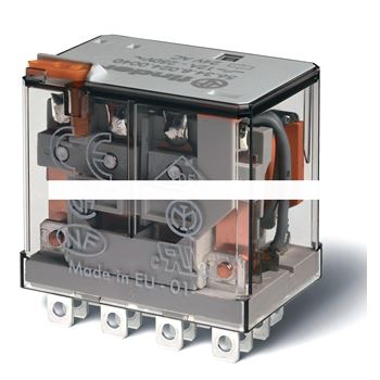 Миниатюрные силовые реле, Втычные, Контакты AgNi, 4CO 12A Кнопка Тест 220V DC катушка, Упаковка с 1 реле