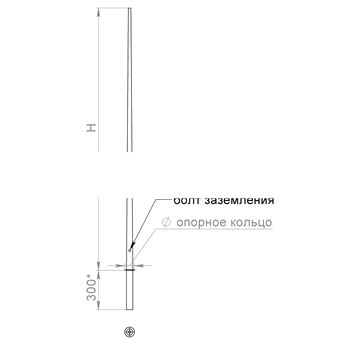 Молниеотвод встраиваемый H=2м под ОГК