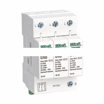 Ограничитель перенапряжения трехполюсный ОП-101 3п 40кА C