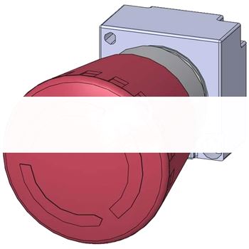 ROUND ACTUATOR EMERG. STOP TURN-TO-RESET, 40MM C TAMPER PROTECTION LATCHING,  C HOLDER, NOT ILLUMIN., METAL, RED SOLVENT-RES