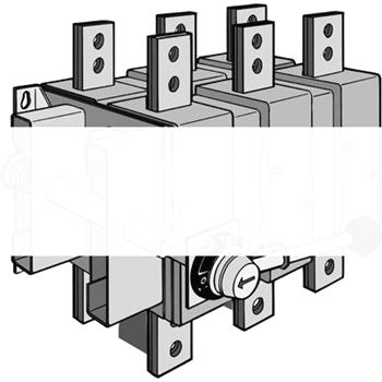 Рубильник OETL3150K185 до 3150А 3х-полюсный с увеличенными межфазными расстояниями 185мм (с ручкой управления)