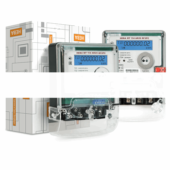 Счетчик электроэнергии однофазный многотарифный (двухтарифный) Нева114 AR2S RF2PC 230В 5/80А кл.т.1 Оптопорт RS485 ZigBee вс