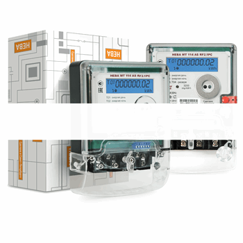 Счетчик электроэнергии однофазный многотарифный (двухтарифный) Нева114 AS RF2.1PC 230В 5/60А кл.т.1 Оптопорт RS485 ZigBee вс