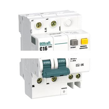 Выключатель автоматический дифференциальный (АВДТ) 2п 16А 30мА тип AC С 4.5кА ДИФ-101