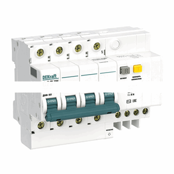 Выключатель автоматический дифференциальный (АВДТ) 4п 10А 30мА 4.5кА АС С ДИФ-101