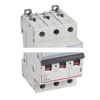 Выключатель автоматический трехполюсный 1А C DX3-E 6kA/6kА