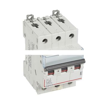 Выключатель автоматический трехполюсный 20А C DX3-E 6кА