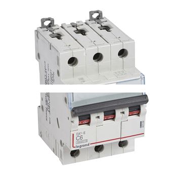 Выключатель автоматический трехполюсный 6А C DX3-E 6кА