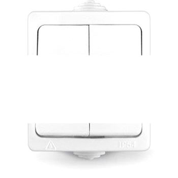 Аллегро выключатель двухклавишный IP-54 белый