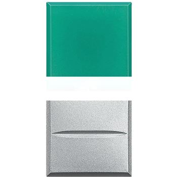 Axolute Кнопка AXIAL с рассеивателем 1Р зеленый 230 и 127В~ 10А алюминий