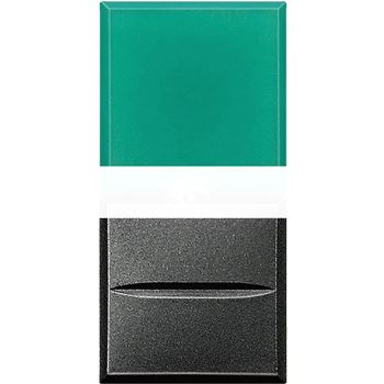 Axolute Кнопка AXIAL с рассеивателем 1Р зеленый 230 и 127В~ 10А антрацит
