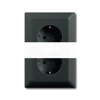 BASIC 55 Розетка двойная с заземлением chateau-black 16А 250В SCHUKO