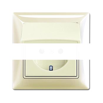 BASIC 55 Розетка с заземлением с крышкой IP44 слоновая кость в сборе