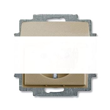 BASIC 55 Розетка с заземлением в сборе IP44 шампань 16А 250В SCHUKO