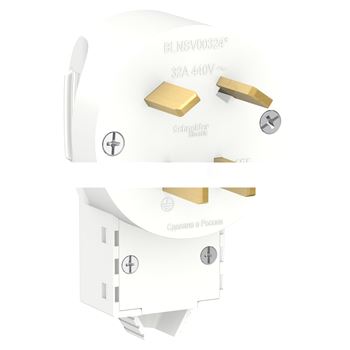 BLANCA скрытой установки вилка силовая 3р+n 32а, 400в, белый