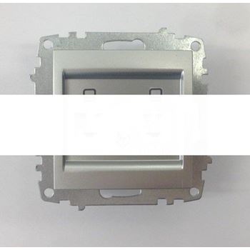Cosmo Розетка компьютерная двойная (RJ45 cat 6 + RJ45 cat 6) алюминий