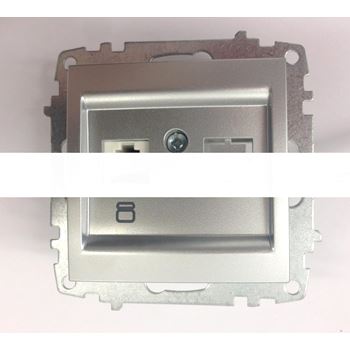 Cosmo Розетка компьютерная (RJ45 cat 6 + гнездо) алюминий