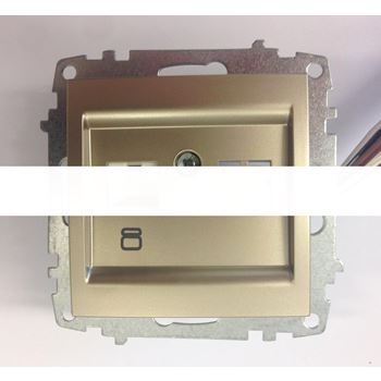 Cosmo Розетка компьютерная (RJ45 cat 6 + гнездо) титаниум