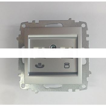 Cosmo Розетка компьютерная + TF двойная (RJ45 cat 6 + RJ 11) алюминий