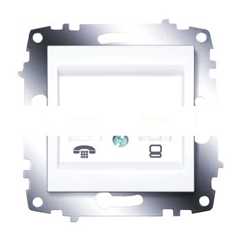 Cosmo Розетка компьютерная + TF двойная (RJ45 cat 6 + RJ 11) белая