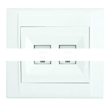 Defne бел  розетка CAT5e + CAT5e