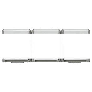 DELTA FLACHE Розетка тройная SCHUKO с крышкой 10A DC/16А AC 250В IP44 горизонтальная наружная брызгозащищенная
