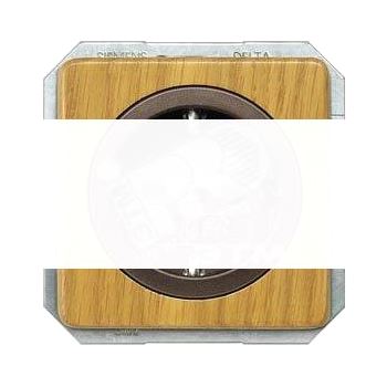 DELTA NATUR СВЕТЛЫЙ ДУБ РОЗЕТКА SCHUKO 16A AC 250В  C ЗАЩИТНЫМ КОНТАКТОМ C ЗАЩИТНЫМИ ШТОРКАМИ C БЕЗРЕЗЬБОВЫМИ КОНТАКТНЫМИ ЗА
