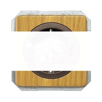 DELTA NATURE ТЕМНЫЙ ДУБ КРЫШКА РОЗЕТКИ БЕЗ ВСТАВКИ С ДОП. ЗАЩИТОЙ ОТ ПОРАЖЕНИЯ 62X62 MM