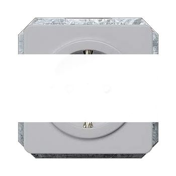 DELTA PROFIL, SILVER SCHUKO-SOCK.OUTL. 10/16A 250V SCREWLESS TERMINALS COVER PLATE 80X80MM