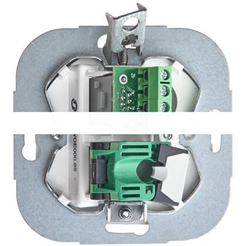 ДУЭТ Розетка телефонная+компьютерная RJ11+RJ45 шампань в рамку