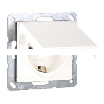 ECO Штепсельная розетка SCHUKO 16A, 250V с крышкой  белая
