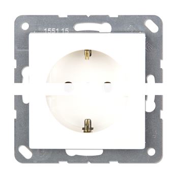ECO Штепсельная розетка SCHUKO 16A, 250V с защитой от детей (шторки)  белая