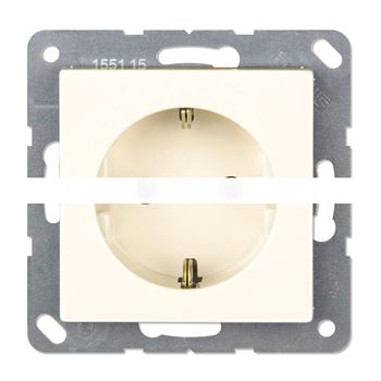 ECO Штепсельная розетка SCHUKO 16A, 250V с защитой от детей (шторки) слоновая кость