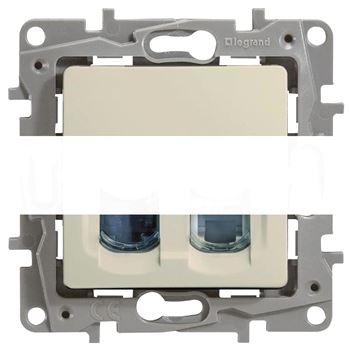 ETIKA Двойная розетка RJ 45 категория 6 UTP слоновая кость