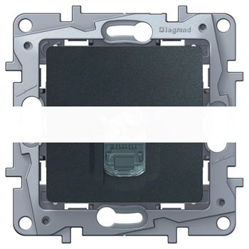 ETIKA Розетка компьютерная RJ45 категория 6 UTP антрацит